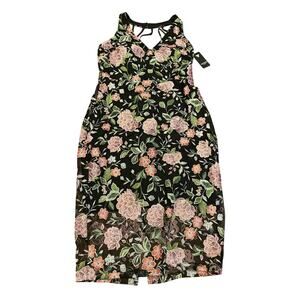 guess lace illusion halter dress $118 Guess Womens Black Lace-UP Halter-Neck Knee-Length Ribbed Sheath Dress 8